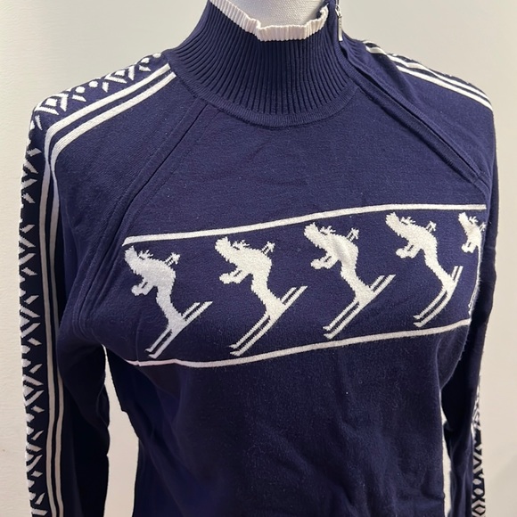 NILS Sweaters - Navy White Ski ⛷️ Sweater by NILS size L with zipper /in Prestine condition